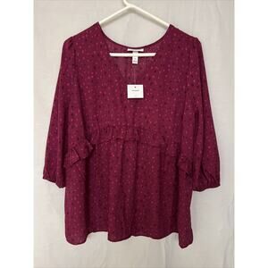 Women’s Isabel By Ingrid And Isabel Medium Maternity Top Burgundy Red Tunic NWT